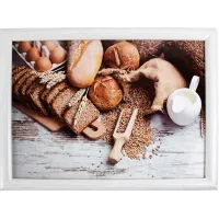 Kniedienblad met kussen eronder Laptray schootkussen Brood